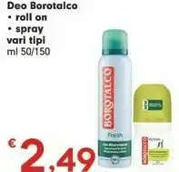 Despar Borotalco Deo Roll On / Spray offerta