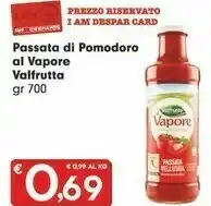 Eurospar Valfrutta Passata Di Pomodoro Al Vapore offerta