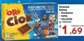 Eurospar Saiwa Oro Ciok Con Tavoletta Di Cioccolato Alla Nocciola 250 G(ml) offerta