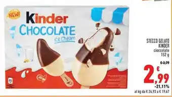 Conad Superstore STECCO GELATO KINDER cioccolato 152 g offerta