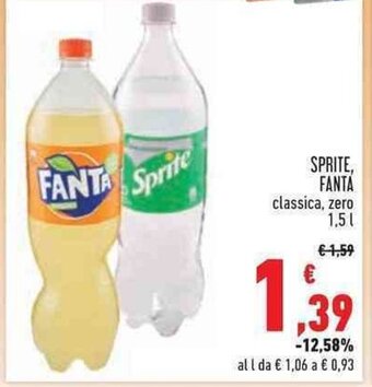 Conad Superstore SPRITE, FANTA classica, zero 1,5 L offerta