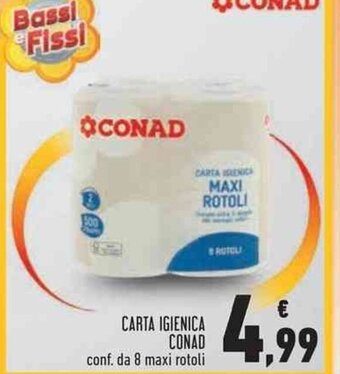Conad Superstore CARTA IGIENICA CONAD conf. da 8 maxi rotoli offerta