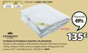 JYSK Kronborg Piumino In Piumino D'Anatra Telemarken offerta