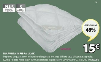 JYSK Trapunta In Fibra Ulvik offerta