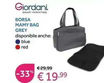 Prenatal Giordani Borsa Mamy Bag Grey offerta