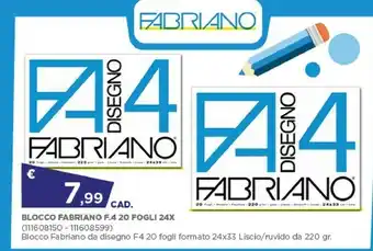 Fabriano Blocco F.4 20 Fogli 24X