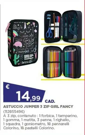 Toys Center Coolpack Astuccio Jumper 3 Zip Girl Fancy offerta
