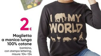Pepco Maglietta A Manica Lunga 100% Cotone offerta
