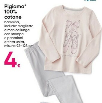 Pepco Pigiama 100% Cotone Bambina offerta