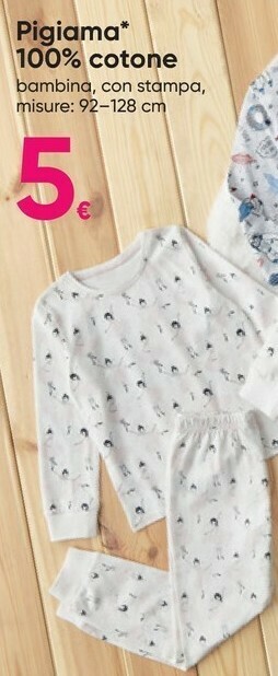 Pepco Pigiama 100% Cotone Bambina offerta