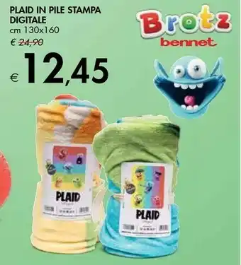 Bennet Plaid In Pile Stampa Digitale offerta
