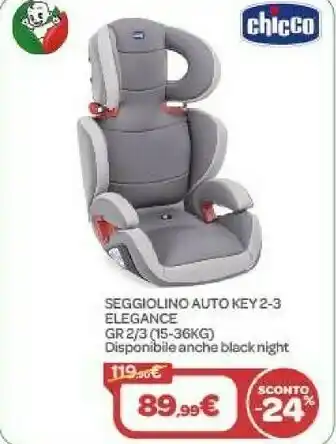 Bimbo Store Chicco Seggiolino Auto Key 2-3 Elegance Gr 2/3 offerta
