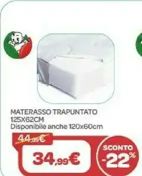 Bimbo Store Giordani Materasso Trapuntato 125x62xm offerta
