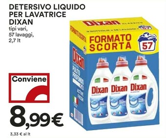 Coop Dixan Detersivo Liquido Per Lavatrice offerta