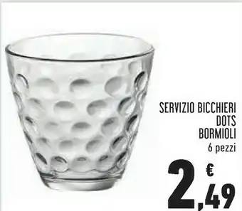 Conad Bormioli Servizio Bicchieri Dots offerta