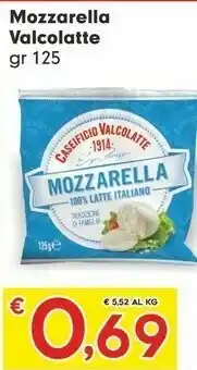 Despar Caseificio Valcolatte Mozzarella 125 G offerta