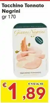Despar Gianni negrini Tacchino Tonnato 170g offerta