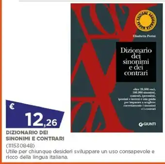 Toys Center Giunti Dizionario Dei Sinonimi E Contrari offerta