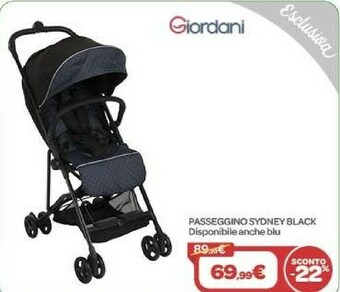 Bimbo Store Giordani Passeggino Sydney Black offerta