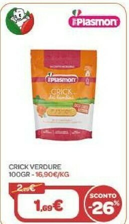 Bimbo Store Plasmon Crick Verdure 100gr offerta