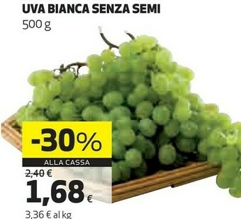 Coop Uva Bianca Senza Semi offerta