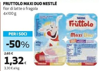 Coop Nestlè Maxi Duo Fragola Fior Di Latte 400 G(ml) offerta