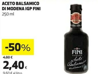 Coop Fini Aceto Balsamico Di Modena Igp 250ml offerta