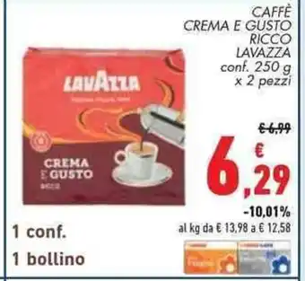 Conad Superstore CAFFÈ CREMA E GUSTO RICCO LAVAZZA conf. 250 9 x 2 pezzi offerta