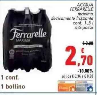 Conad Superstore ACQUA FERRARELLE maxima decisamente frizzante conf. 1,51 x 6 pezzi offerta