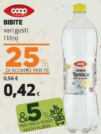 Coop Coop - Acqua Tonica -30% Di Zuccheri 1000 G(ml) offerta
