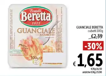 Spazio Conad GUANCIALE BERETTA cubetti 100g offerta