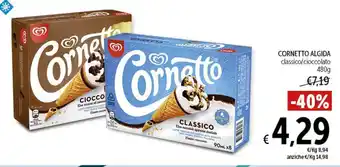Spazio Conad CORNETTO ALGIDA classico/cioccolato 480g offerta