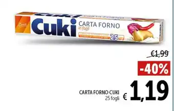 Spazio Conad CARTA FORNO CUKI 25 fogli offerta