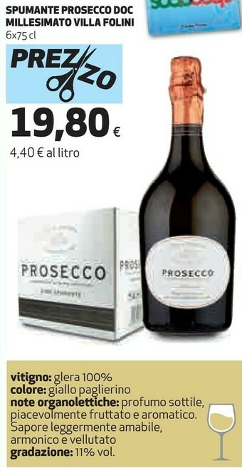 Coop Millesimato Villa Folini Spumante Prosecco Doc offerta