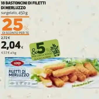 Coop Coop 18 Bastoncini Di Filetti Di Merluzzo Surgelato offerta