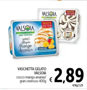 Spazio Conad VASCHETTA GELATO VALSOIA cocco mango ananas/ gran cremoso 400g offerta
