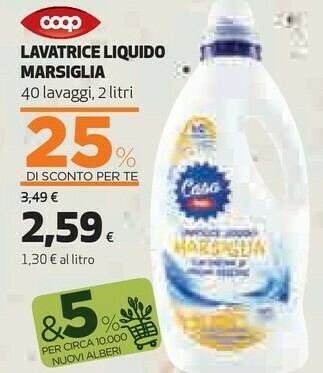 Coop Coop Lavatrice Liquido Marsiglia 40 Lavaggi offerta