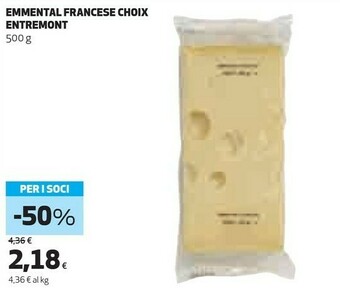 Coop Entremont Emmental Francese Choix 500 G offerta