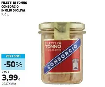 Coop Consorcio Filetti Di Tonno In Olio Di Oliva 180 G offerta