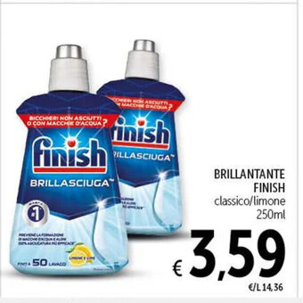 Spazio Conad BRILLANTANTE FINISH classico/limone 250ml offerta