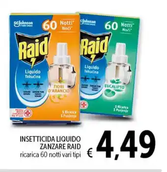 Spazio Conad INSETTICIDA LIQUIDO ZANZARE RAID ricarica 60 notti vari tipi offerta