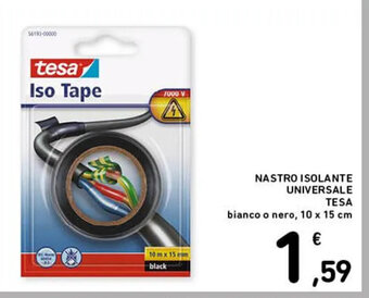 Spazio Conad NASTRO ISOLANTE UNIVERSALE TESA bianco o nero, 10 x 15 cm offerta