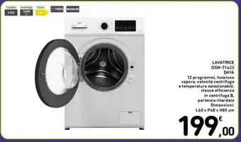 Spazio Conad LAVATRICE DSW-71423 DAYA Dimensioni: L60 x P48 x H85 cm offerta