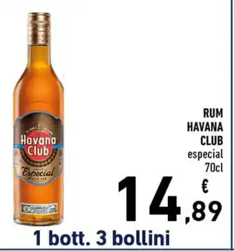 Spazio Conad RUM HAVANA CLUB especial 70cl offerta
