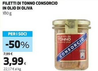 Coop Consorcio - Filetti Di Tonno In Olio Di Oliva offerta