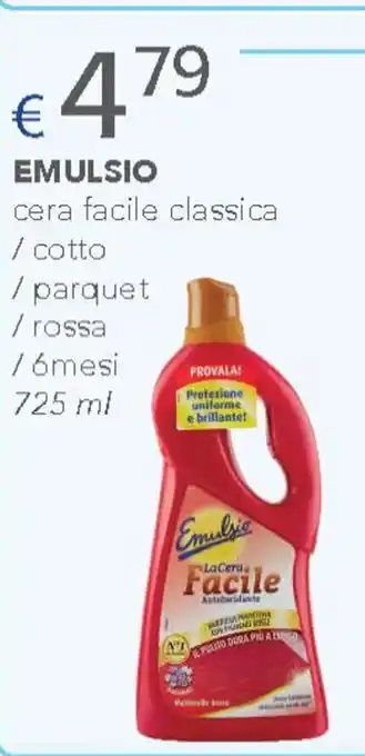 Acqua & Sapone EMULSIO cera facile classica / cotto / parquet / rossa / 6mesi 725ml offerta