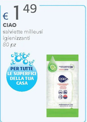 Acqua & Sapone CIAO salviette milleusi igienizzanti 80 pz offerta