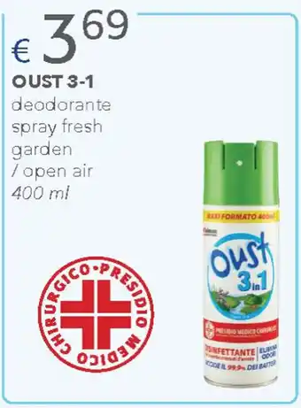 Acqua & Sapone OUST 3-1 deodorante spray fresh garden / open air 400ml offerta