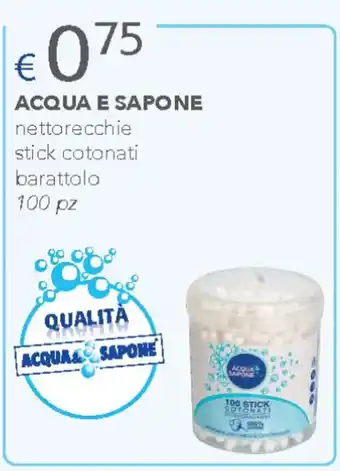 Acqua & Sapone ACQUA E SAPONE nettorecchie stick cotonati barattolo 100pz offerta