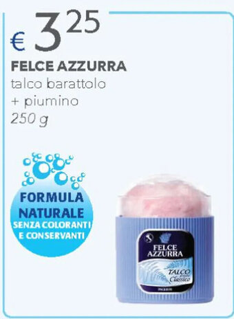 Acqua & Sapone FELCE AZZURRA talco barattolo + piumino 250 g offerta